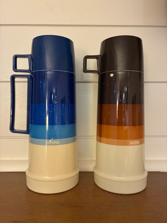 Thermos Other - Vintage Thermos Set Retro Striped Camping Coffee Jugs w Cups